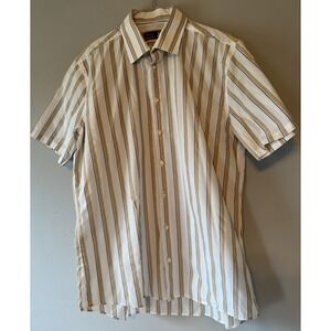 Vintage 90's Short Sleeve Button Down Striped  Hipster Shirt